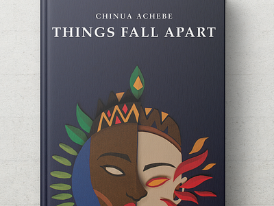 Things Fall Apart - Chinua Achebe book cover design handmade paper craft