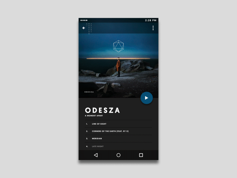 Material UX android animation app gif google design iphone material design music ux