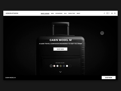 Horizn Studios Product Page 3d after effects black cinema 4d luggage principle prototype sketch smart ui ux