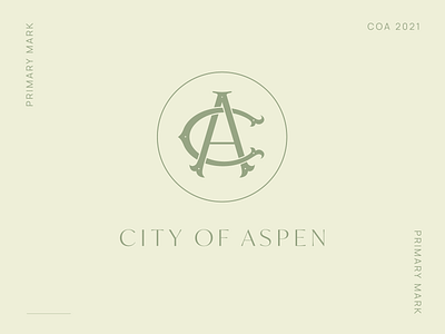 City of Aspen Primary Mark aspen branding city city branding identity lettering logo monogram vintage