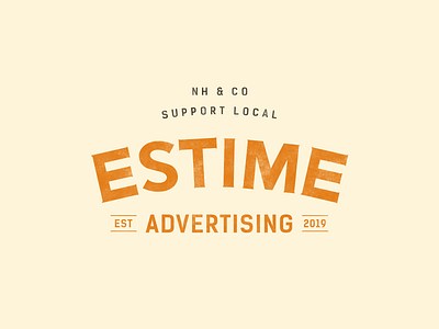 Estime Advertising Wordmark branding custom type lockup logo retro type design typography vintage wordmark