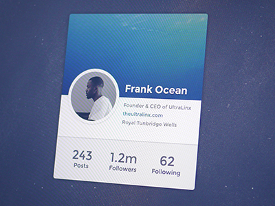 Author Profile author card classy clean flat frank metro minimal ocean profile style ui ultralinx