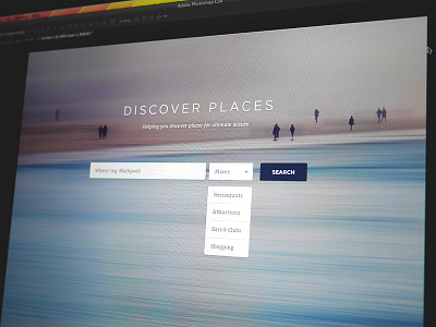 Discover Places Landing Page background big clean landing minimal page photo website