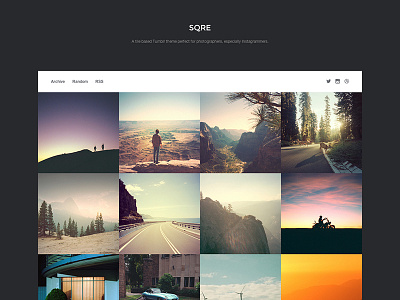 SQRE design grid instagram minimal photography theme tile tumblr web