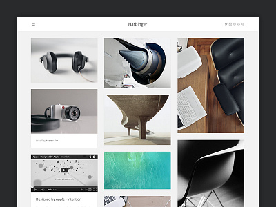 Harbinger Tumblr Theme blog design grid masonry minimal theme tumblr web