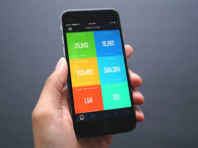 Analytics App analytics app color data grid iphone minimal mobile ui ux