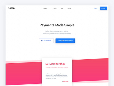 All New Plasso.com! commerce design ecommerce money payments plasso stripe subscription