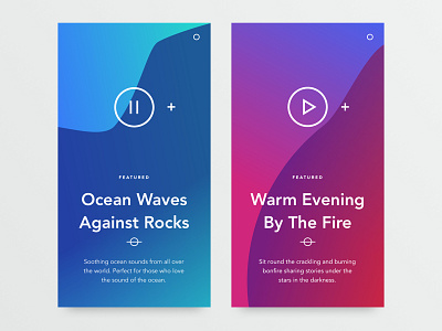 Music Cards app blog gradient grid minimal mobile portfolio