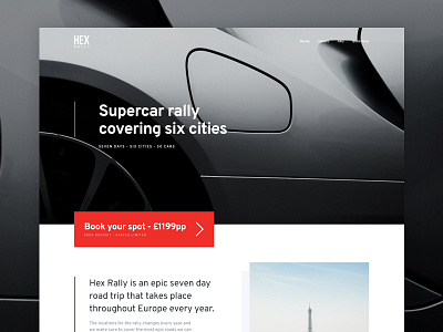 Hex Rally cars classy photography portfolio travel web design wordpress