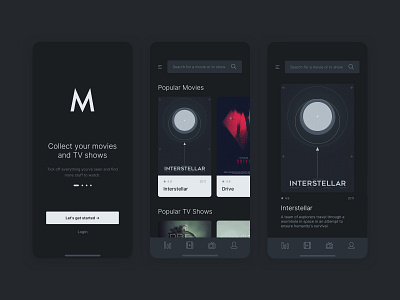 Movies App Concept app apple dark ui ios iphone minimal