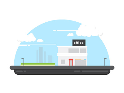 Office Snowball building design icon illustration town