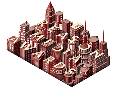 Reason Media Awards illustration isometric vector