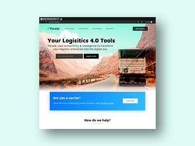 Parade Web Mock Concept design transportation trucking web website