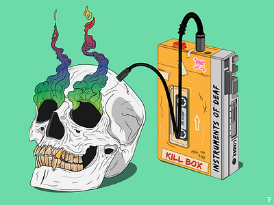 Instruments of Deaf music punk skull smoke walkman