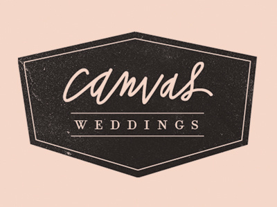 canvas weddings seal blush calligraphy hand lettering logo retro