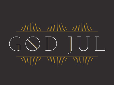 God Jul art deco christmas gold holiday typography