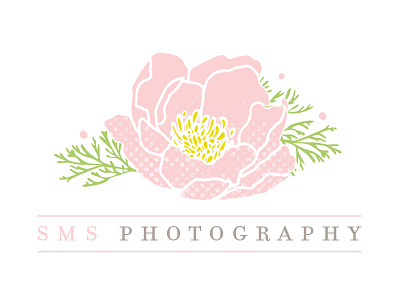 Hand Drawn Peony Logo botanical flora illustration logo peony