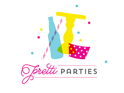 Pretti Parties events illustration logo party