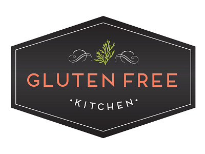 Gluten Free Kitchen cookbook food frontage gluten free hexagon kitchen logo paleo recipe retro