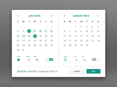 MD Date Time Picker Concept calendar material design
