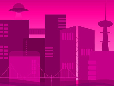 sighting #7d1d58 80s alien digital illustration illustrator magenta neon pink retro retrowave synthwave vector