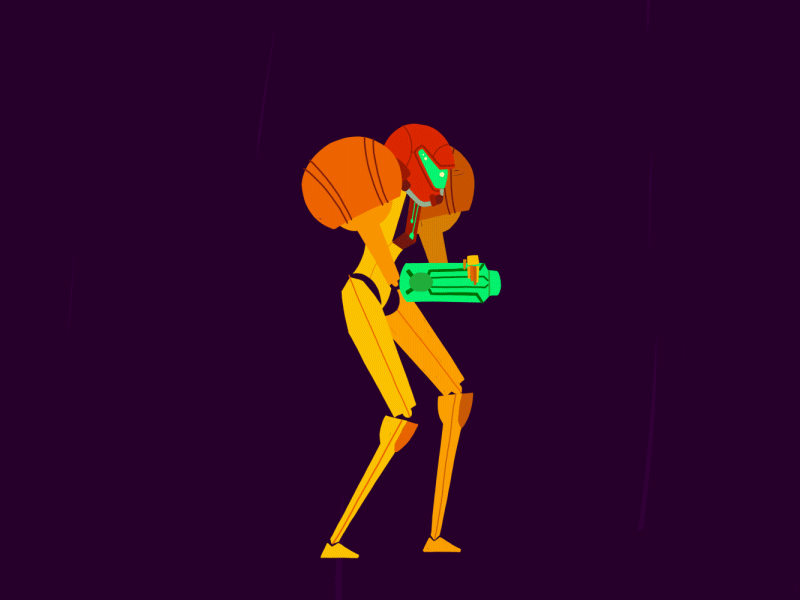 Samus Standing animation character hunter illustration loop metroid samus videogame woman