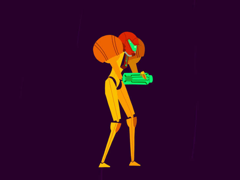 Samus morphball animation ball character hunter illustration loop metroid samus videogame woman