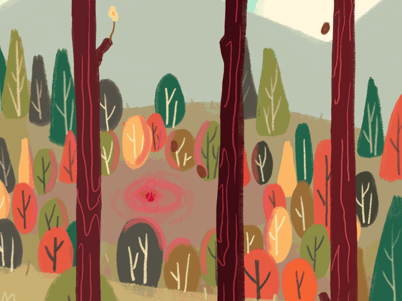 赤い森 forest gif green illustration loop