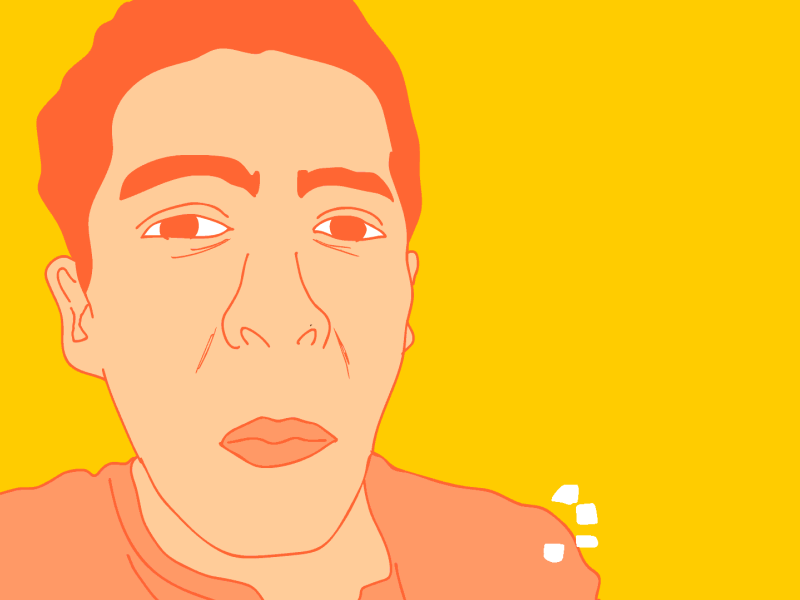 Selfie #1 animation chewing gif letter loop myselfrotoscope orange rulascalaca self selfie