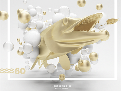 Northern Pike Abstract 3D Scene
