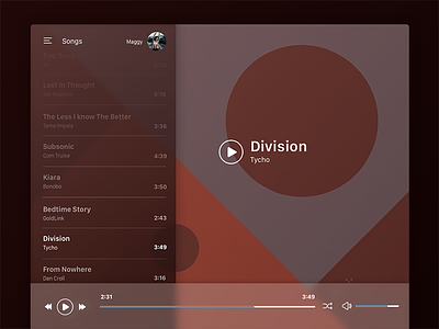 Daily UI Challenge #009 - Music Player daily ui challenge music player songs tycho