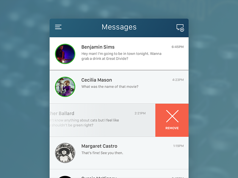Daily UI Challenge #013 - Direct Messages iphone dailyui message