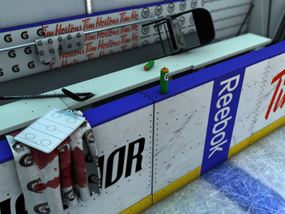 3D Hockey Bench Scene 3d blue cinema 4d drew hansen hockey maxon