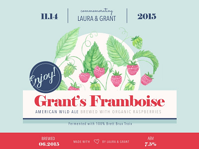 Grant's Framboise beer beer label label wedding