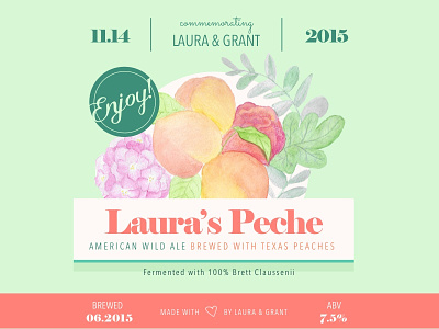 Laura's Peche beer beer label label wedding