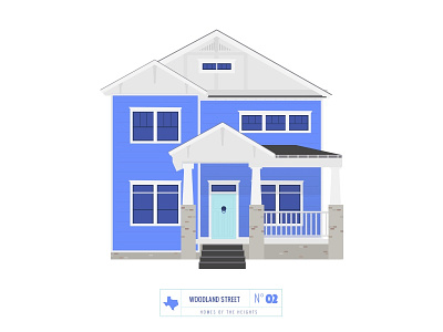 Homes of The Heights // No. 2 bright building heights house houston illustration line neighborhood series vector