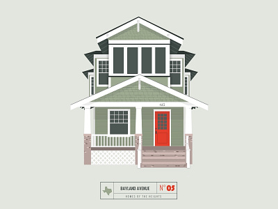 Homes of The Heights // No. 5 bright building heights house houston illustration line neighborhood series vector