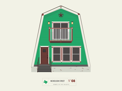 Homes of The Heights // No. 8 bright building house houston illustration line neighborhood series vector