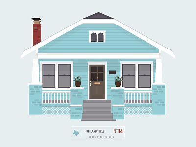Homes of The Heights // No. 14 bright building heights house houston illustration line neighborhood series vector