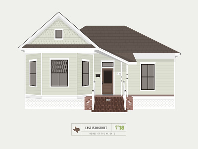 Homes of The Heights // No. 18 bright building heights house houston illustration line neighborhood series vector
