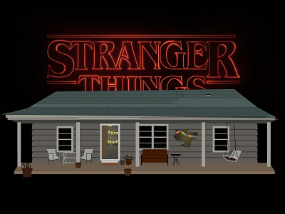 Stranger Things house illustration netflix sketch stranger stranger things things tv vector
