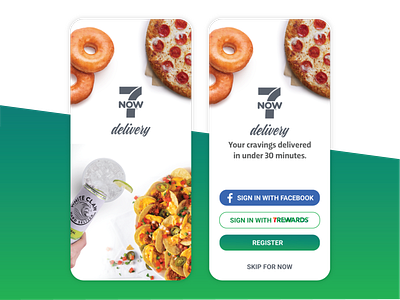 7NOW Delivery Splash and Login page