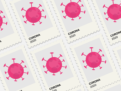 Corona 2020 2020 2d corona covid 19 covid19 design flat illustration post stamp vector virus