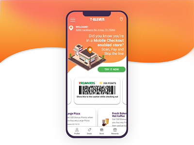 Mobile Checkout in the 7-Eleven app 2d app design flat illustration illustration interaction interface ios isometric mobile mobile ui sketch store ui ux vector
