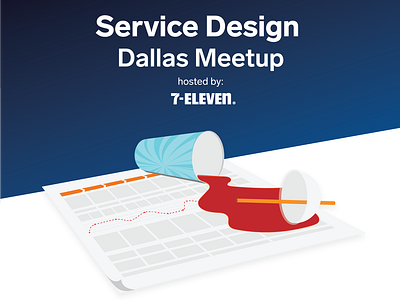 Flyer for Service Design Meetup 2d design drink flat design flat illustration flyer illustration illustrator isometric isometry perspective service service design slurpee ux vector