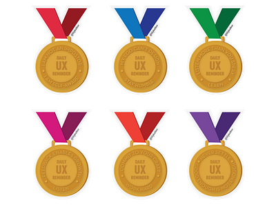 Daily UX Reminder 2d 7 eleven awards design drawing flat illustration illustration inspiration medal medals principles ux vector