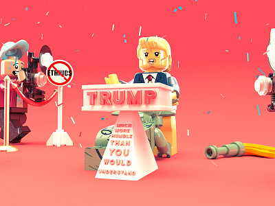 Lego Trump c4dtoa cinema4d donald trump election2016 hillary clinton lego minifig