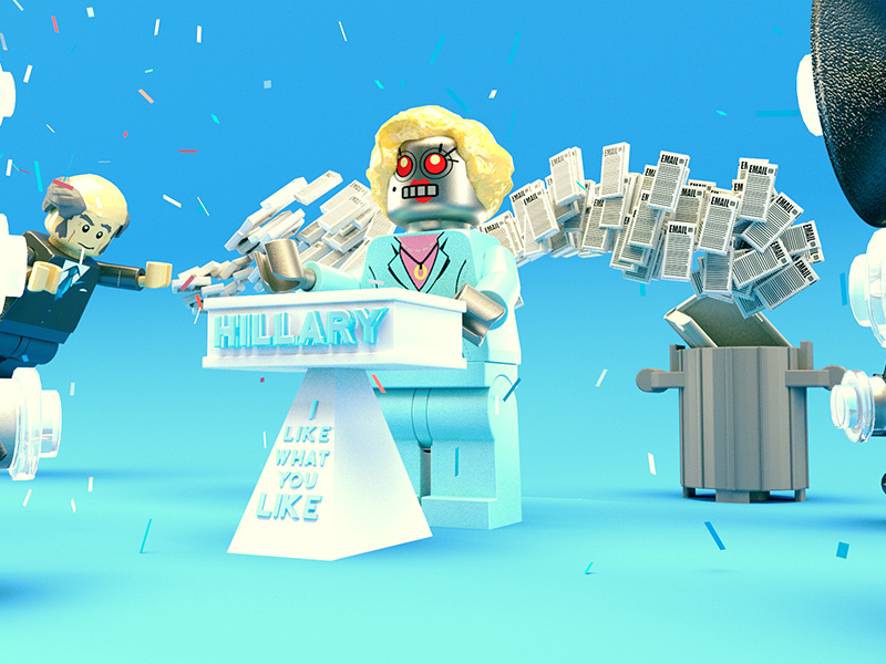 Lego Hillary hillary clinton election2016 donald trump cinema4d c4dtoa legominifig