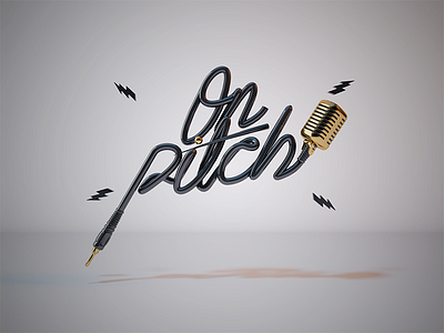 On Pitch app cable cinema 4d logo microphone music pitch typography