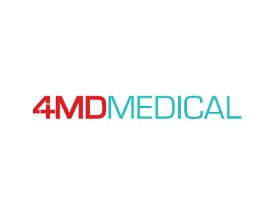 4MD Medical Logo branding identity logo medical red cross white space